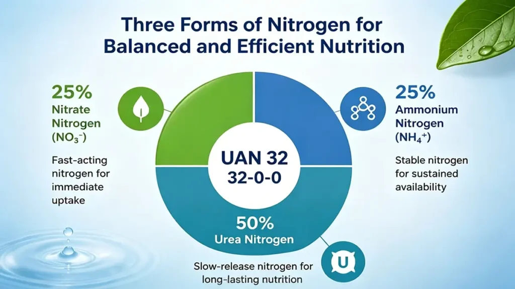 Three Nitrogen Forms in UAN 32 Fertilizer for Balanced Crop Nutrition