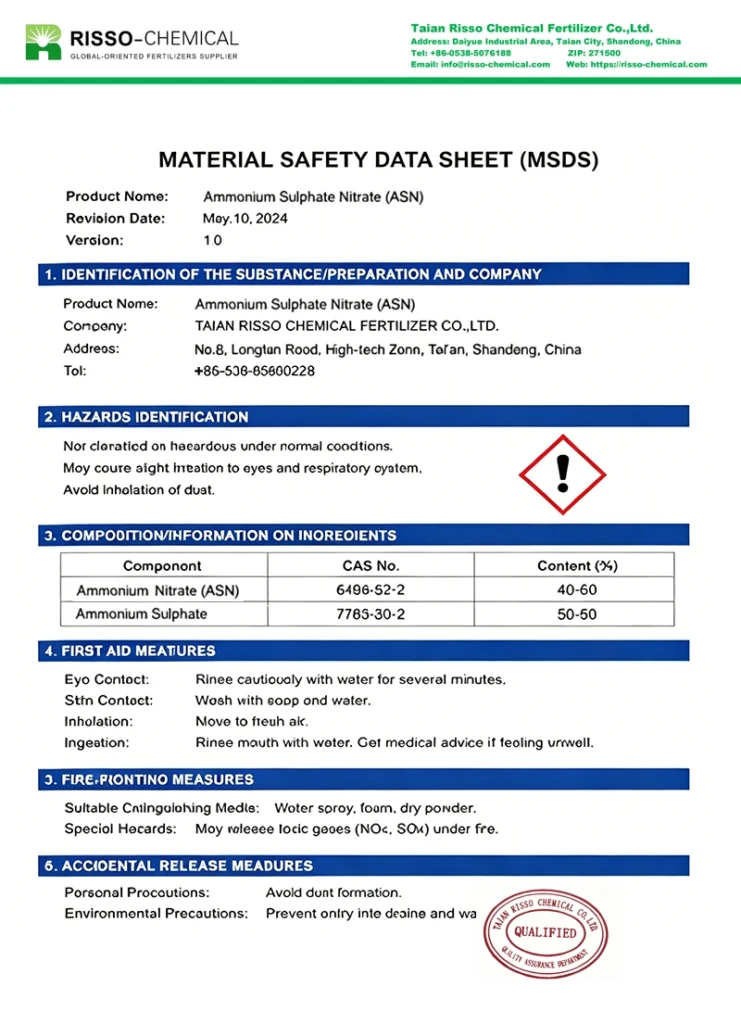 ASN MSDS