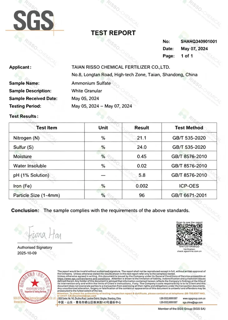 Ammonium Sulfate SGS