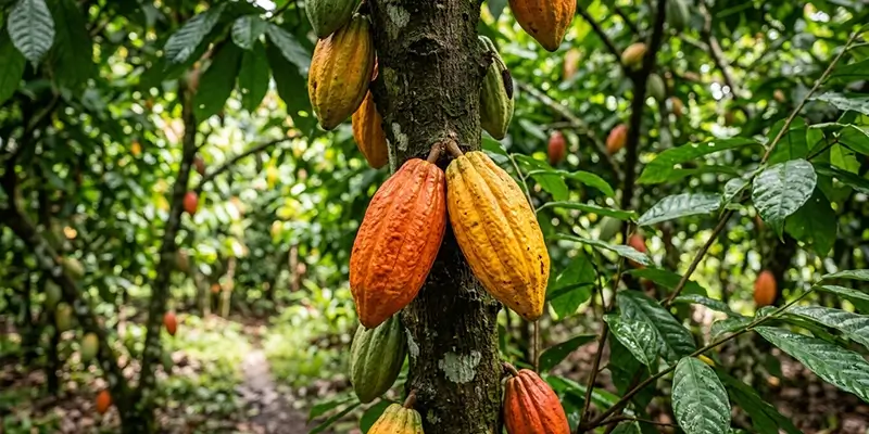 Cocoa_pods_growing_on_tree_