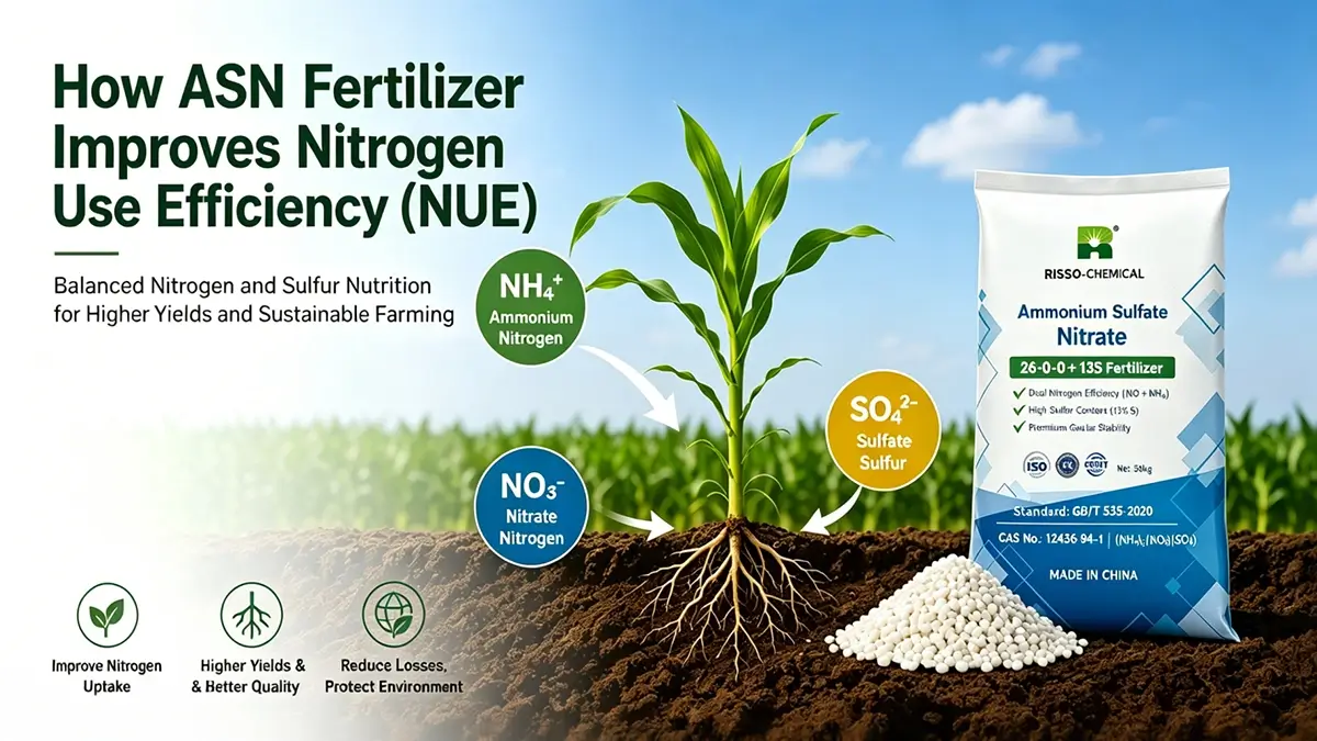 How ASN Fertilizer improves Nitrogen Use Efficiency (NUE) through balanced nitrogen and sulfur nutrition for higher crop yields.