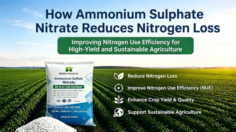 Ammonium Sulphate Nitrate (ASN) fertilizer reduces nitrogen loss and improves Nitrogen Use Efficiency (NUE) for sustainable agriculture by Risso.