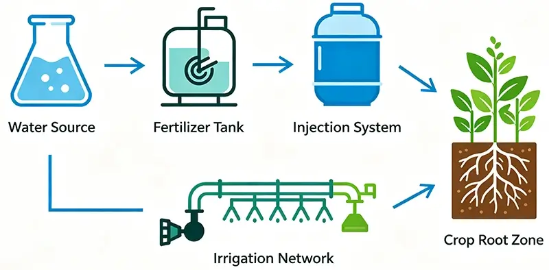Flowchart of water-soluble fertilizer release